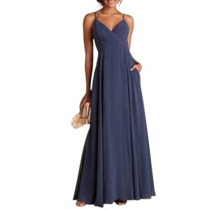 Birdy Grey Kaia Dress Chiffon Bridesmaid Prom Formal -Slate Blue -Size XXL - NWT